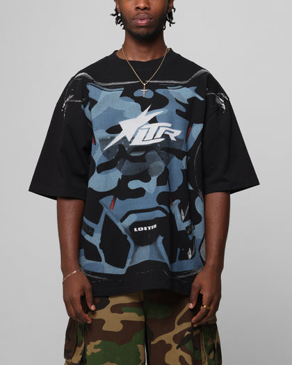 MOTOCROSS VINTAGE TEE - Black/Navy Blue
