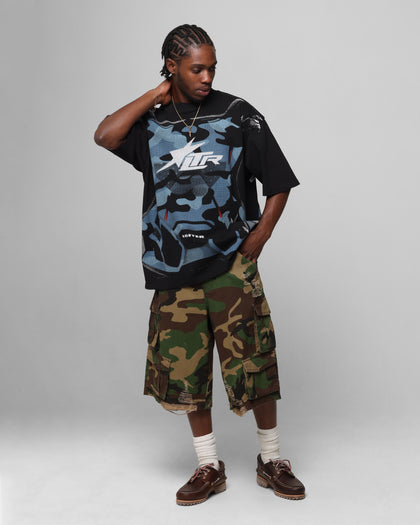 MOTOCROSS VINTAGE TEE - Black/Navy Blue