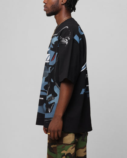 MOTOCROSS VINTAGE TEE - Black/Navy Blue