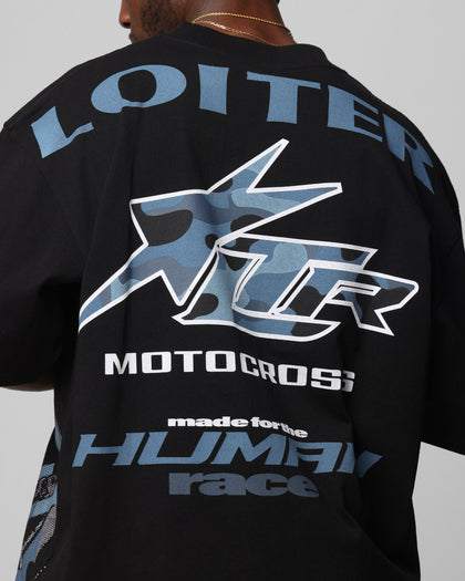 MOTOCROSS VINTAGE TEE - Black/Navy Blue