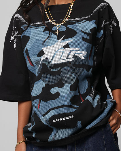 MOTOCROSS VINTAGE TEE - Black/Navy Blue