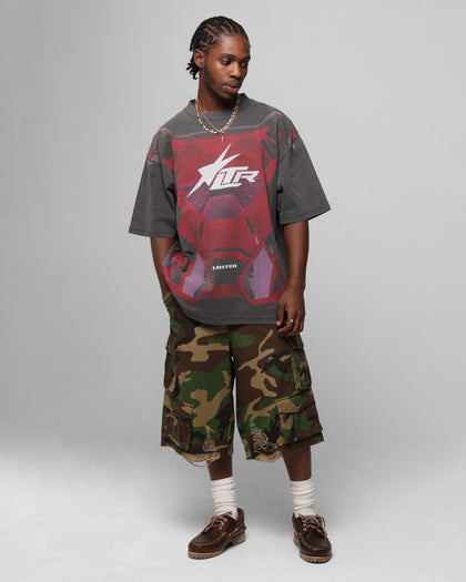 MOTOCROSS VINTAGE TEE - Charcoal/Red