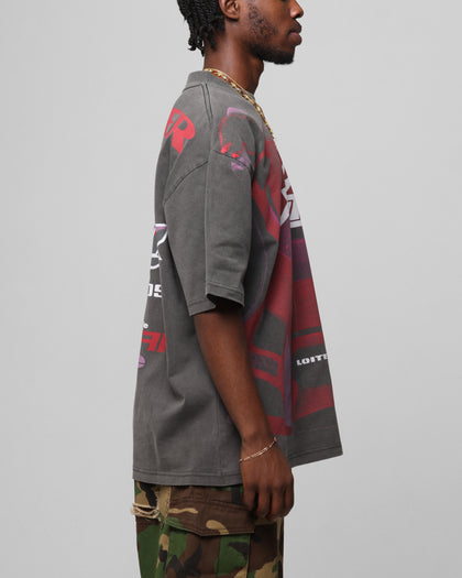 MOTOCROSS VINTAGE TEE - Charcoal/Red