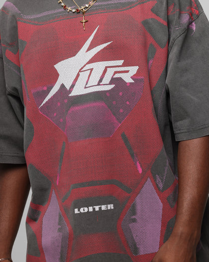 MOTOCROSS VINTAGE TEE - Charcoal/Red