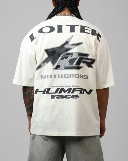 MOTOCROSS VINTAGE TEE - Off White/Grey