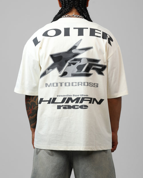 MOTOCROSS VINTAGE TEE - Off White/Grey