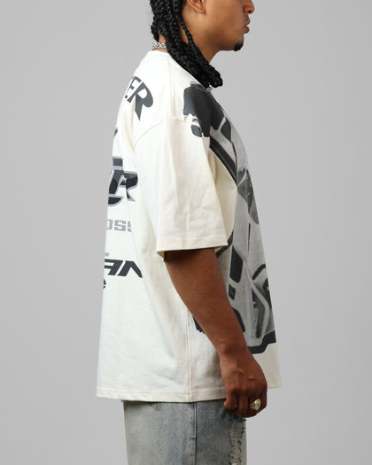 MOTOCROSS VINTAGE TEE - Off White/Grey