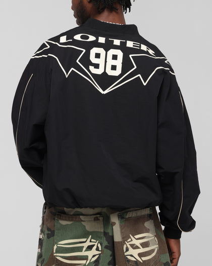 RACER NYLON JERSEY CREW - Black