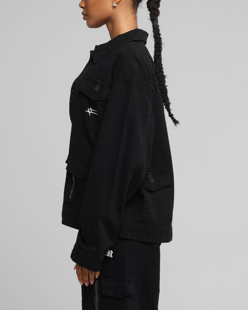 Combat Utility Jacket Washed Black