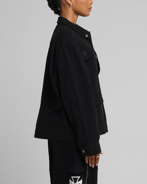 COMBAT UTILITY JACKET - Washed Black