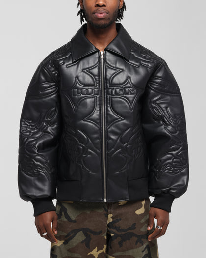 FURY LEATHER JACKET - Washed Black