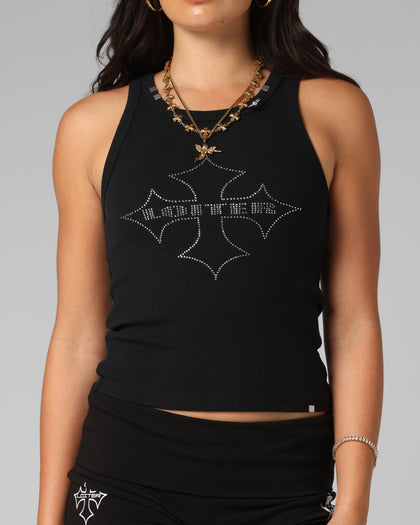 Bullrush Cropped Tank Black