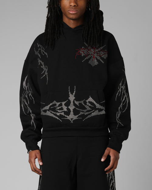 Opaque Rhinestone Premium Hoodie Black