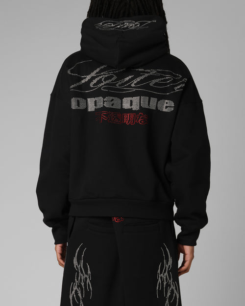Opaque Rhinestone Premium Hoodie Black