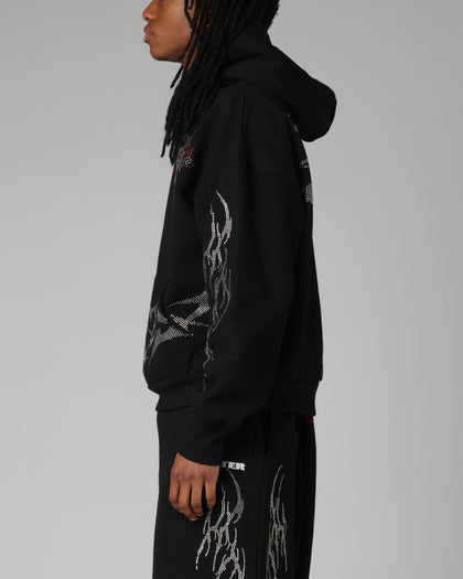 Opaque Rhinestone Premium Hoodie Black