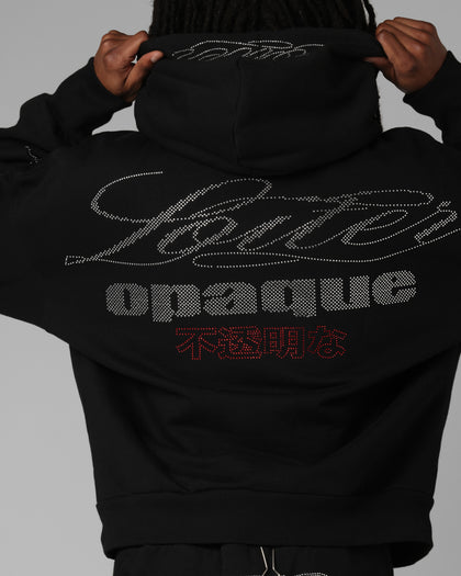 Opaque Rhinestone Premium Hoodie Black
