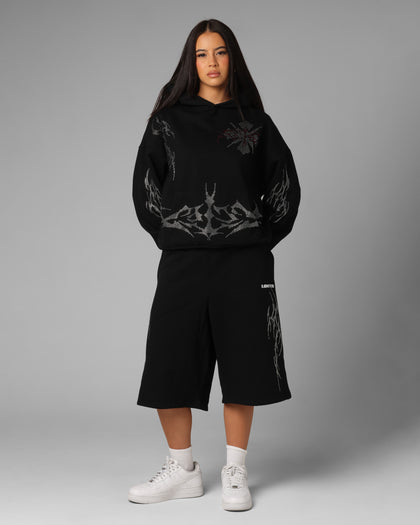 Opaque Rhinestone Premium Hoodie Black