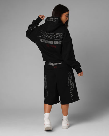 Opaque Rhinestone Premium Hoodie Black