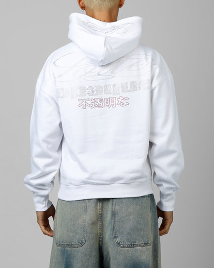Opaque Rhinestone Premium Hoodie Off White