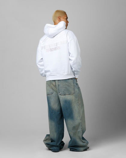 Opaque Rhinestone Premium Hoodie Off White