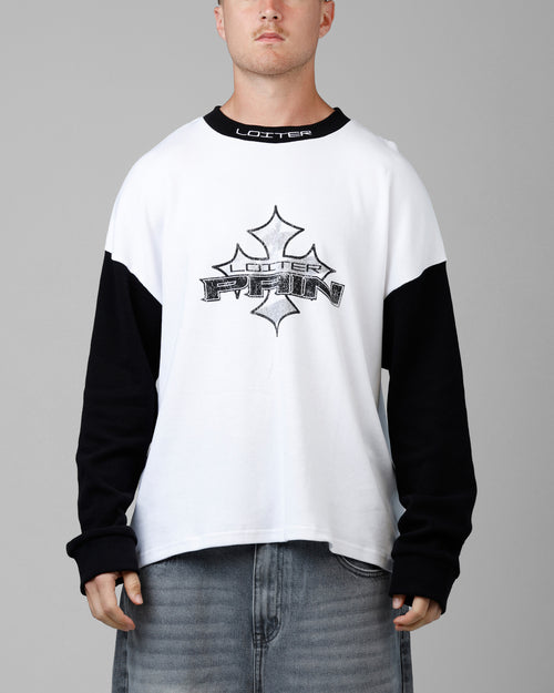 Biome Waffle Long Sleeve T-Shirt White/Black