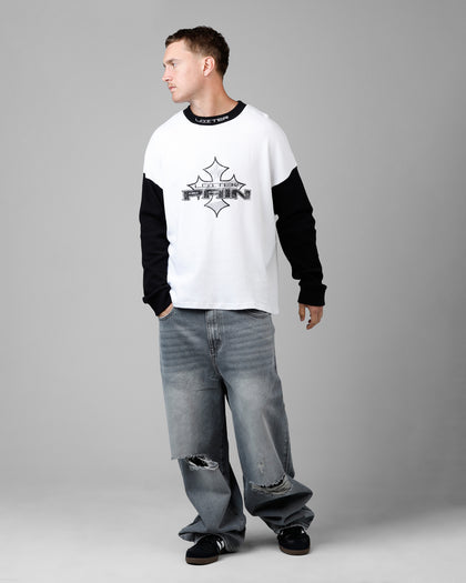 Biome Waffle Long Sleeve T-Shirt White/Black