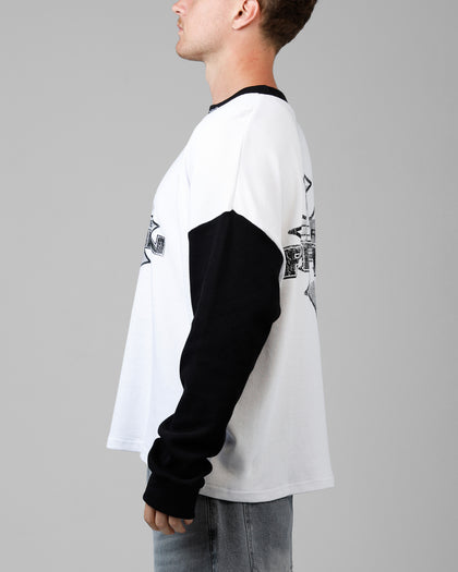 Biome Waffle Long Sleeve T-Shirt White/Black
