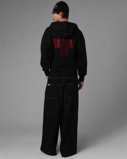 Drop Out Zip Hoodie Black