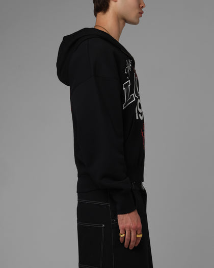 Drop Out Zip Hoodie Black
