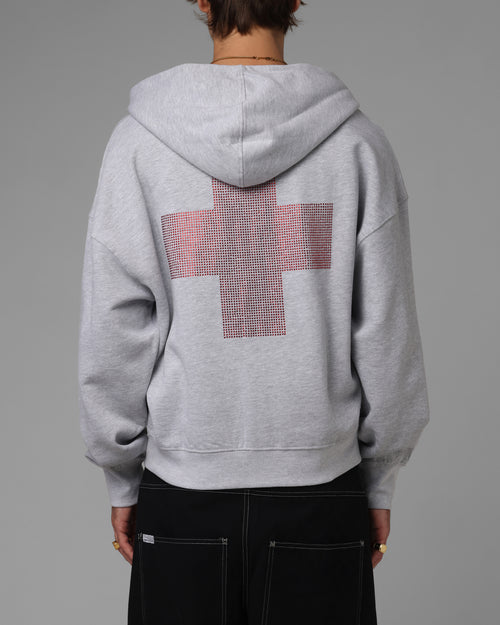 Drop Out Zip Hoodie Grey