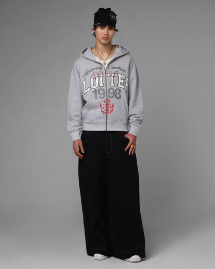 Drop Out Zip Hoodie Grey