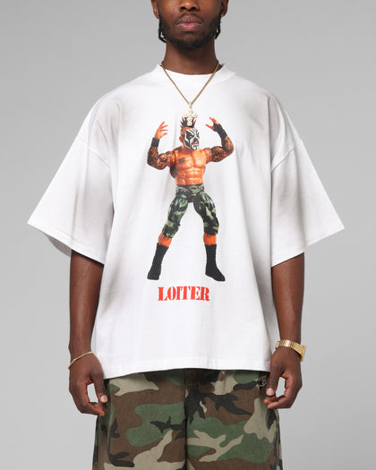 Loiter Premium Action Figure T-Shirt White