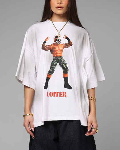 Loiter Premium Action Figure T-Shirt White