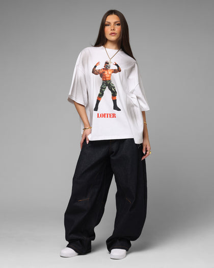 Loiter Premium Action Figure T-Shirt White