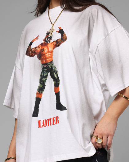 Loiter Premium Action Figure T-Shirt White
