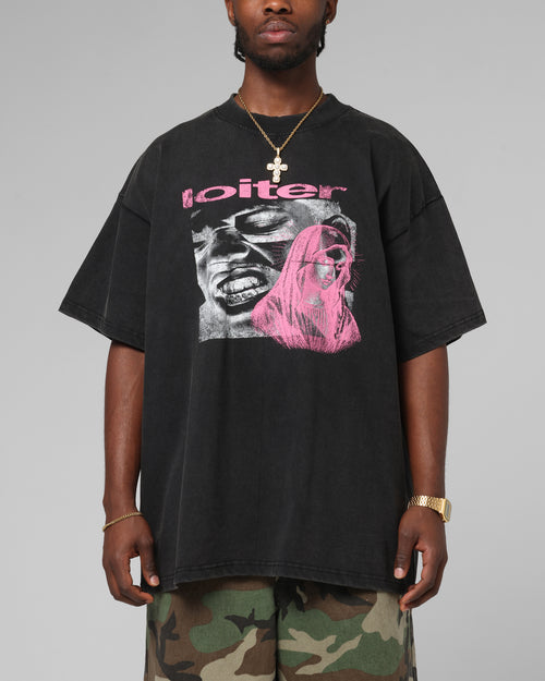 Loiter Silicone Premium Vintage T-Shirt Washed Black