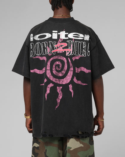 Loiter Silicone Premium Vintage T-Shirt Washed Black