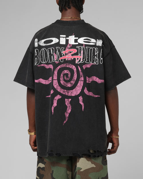 Loiter Silicone Premium Vintage T-Shirt Washed Black