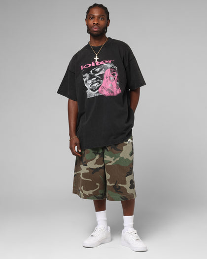 Loiter Silicone Premium Vintage T-Shirt Washed Black