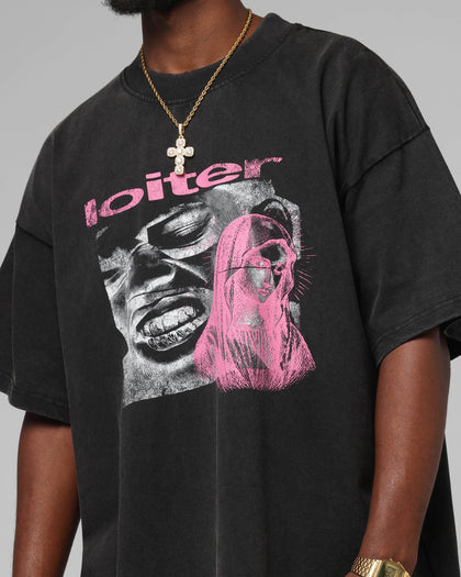 Loiter Silicone Premium Vintage T-Shirt Washed Black