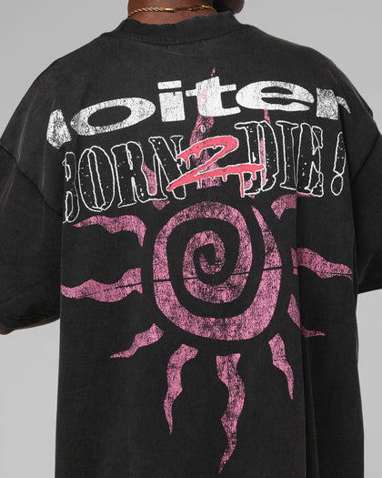 Loiter Silicone Premium Vintage T-Shirt Washed Black