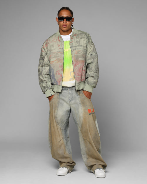 Spray Bomber Jacket Khaki