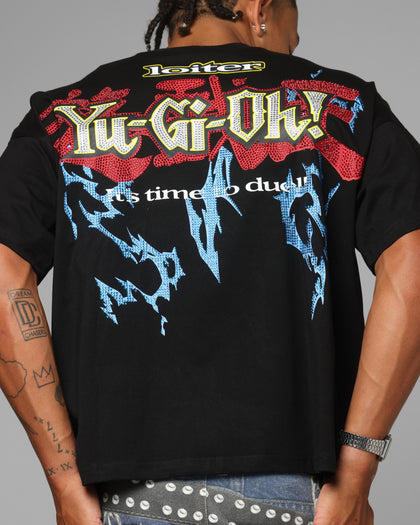 Loiter X Yu-Gi-Oh! Blue Eyes White Dragon T-Shirt Black