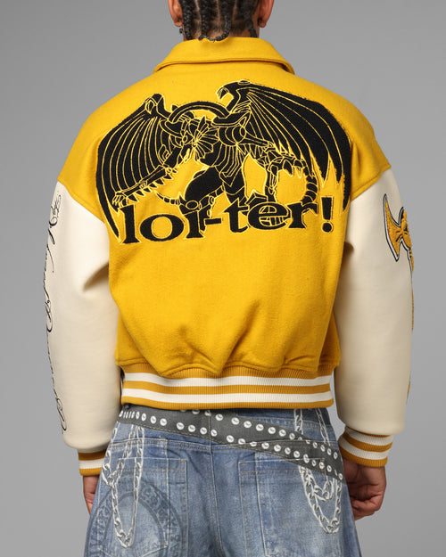 Loiter X Yu-Gi-Oh! Dragon Of Ra Varsity Jacket Off White/Yellow