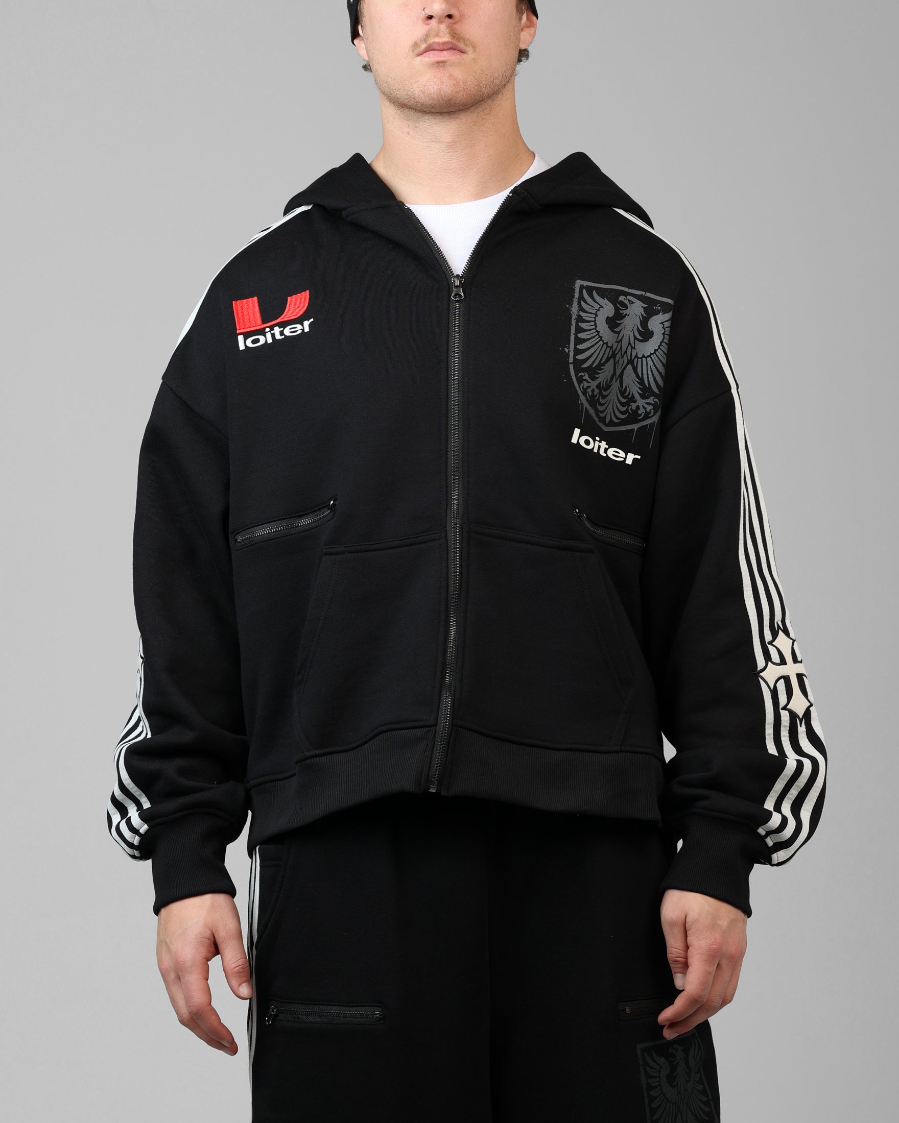 Imperial Zip Hoodie Black | Loiter
