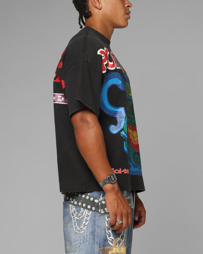 Loiter X Yu-Gi-Oh! Pot Of Greed T-Shirt Vintage Black