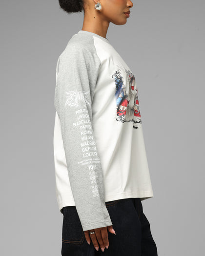 American Dream Long Sleeve T-Shirt Off White/Grey