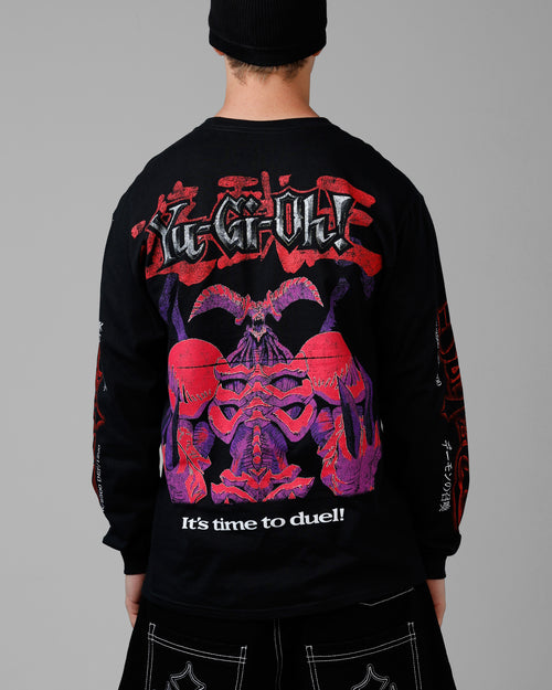 Loiter X Yu-Gi-Oh! Summoned Skull Long Sleeve T-Shirt Black