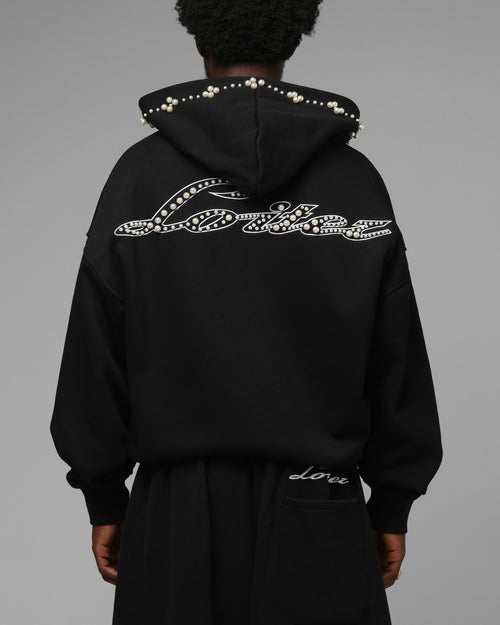 Pearl Zip Hoodie Black