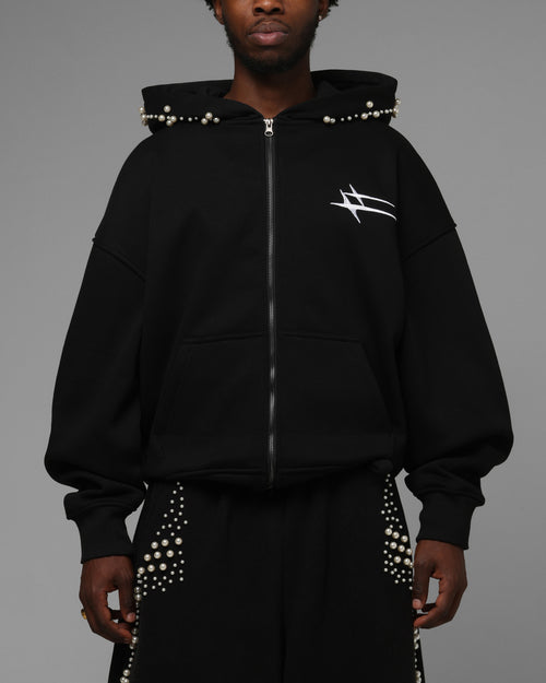 Pearl Zip Hoodie Black